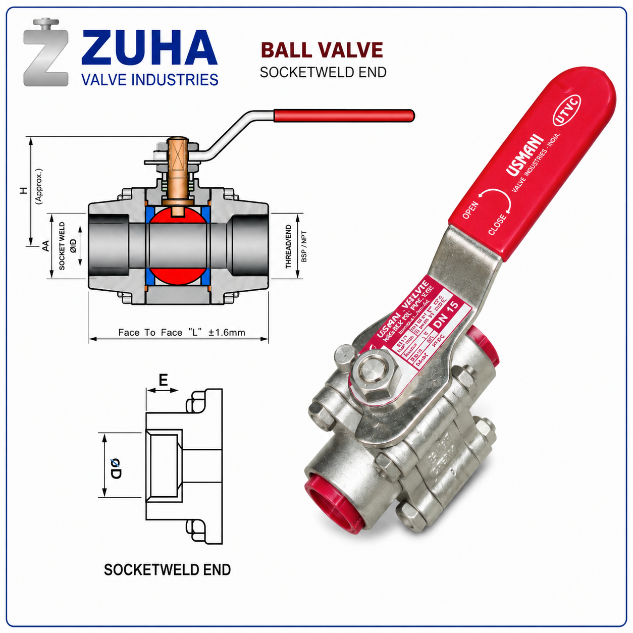 Ball valve Three Piece